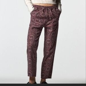 Brand New With Tags ZARA Paisley Print Women's Purple/Burgundy Pants, Size S